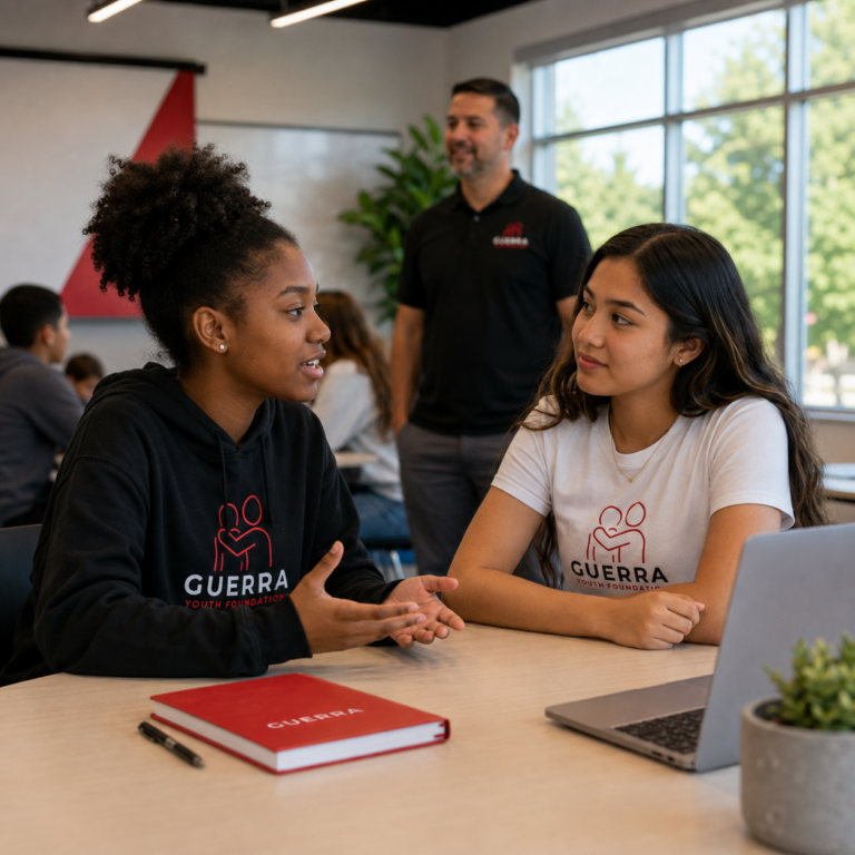 Mentor supporting students in a classroom
